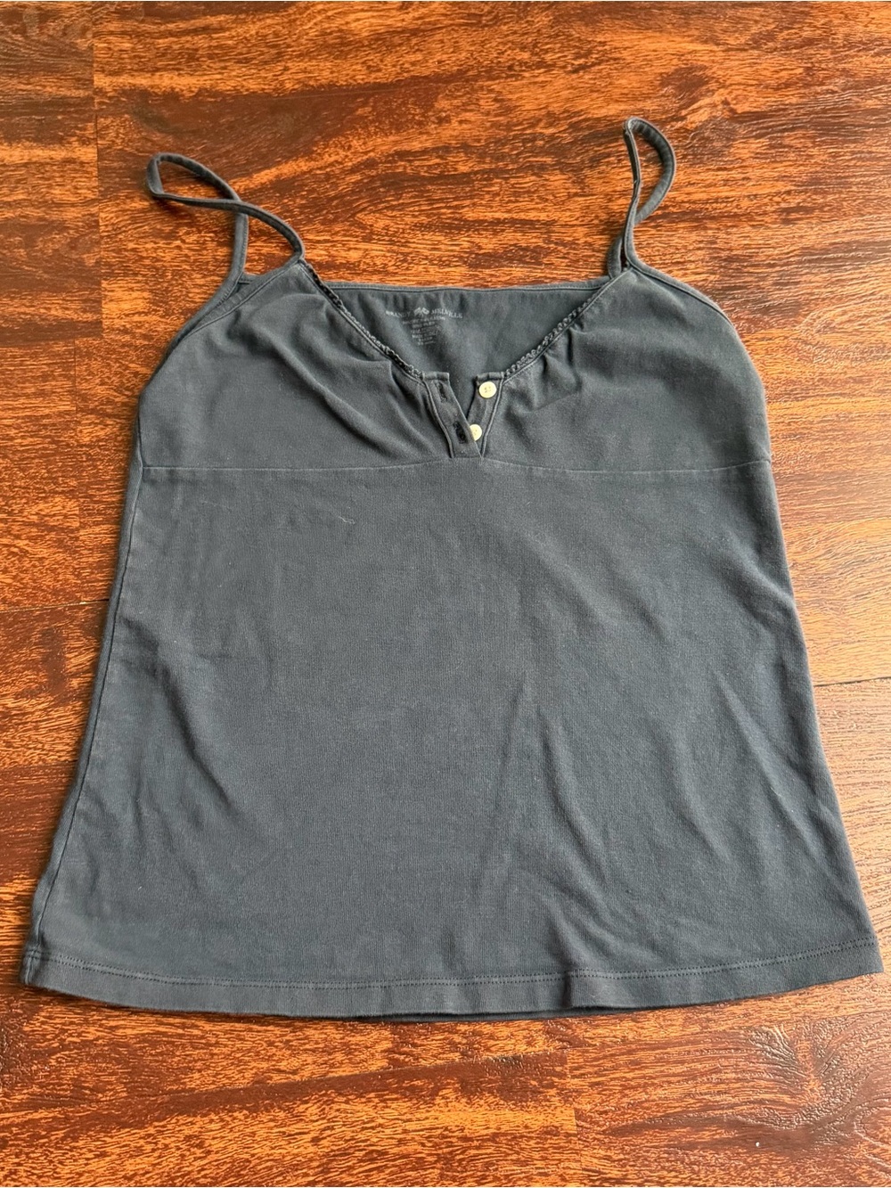 Brandy Melville Charcoal Gray Button Front Cami Tank Top One Size